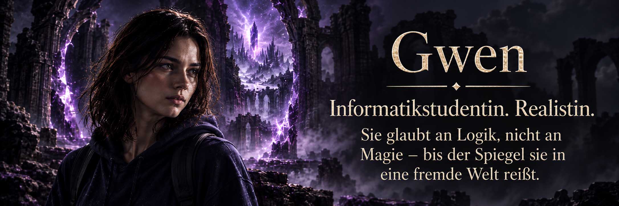 Gwen: Informatikstudentin und Realistin in einer Welt voller Magie.